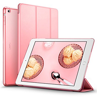 ESR iPad Air Case, Smart Case Cover [Synthetic Leather] Translucent Frosted Back Magnetic Cover with Auto Sleep/Wake Function [Light Weight] for iPad 5 (Sweet Pink)