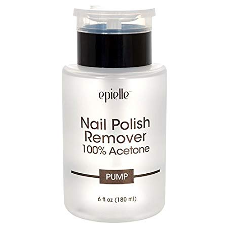 Epielle Moisturizing Nail Polish Remover 100% Acetone Pump, 6 Ounce
