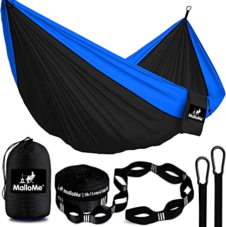 MalloMe Camping Hammock with Straps - Hammocks - Portable Hammock Kids Hammock Outdoor Hammock - Hamac Double Hammock - 2 Person Hammock Tree Hammock - Hamock Tent for Travel - Hammocks for Outside