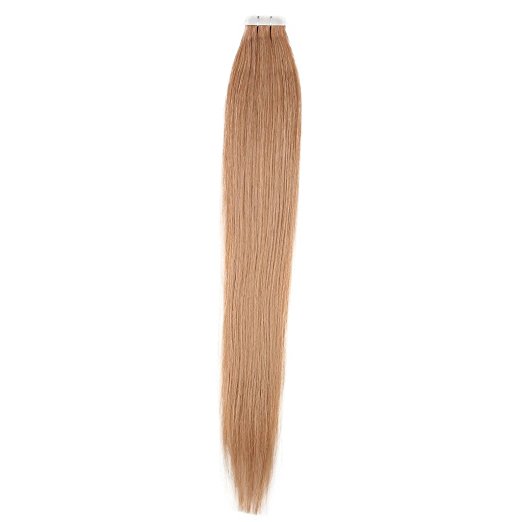 Full Hair 20" Remy Seamless Tape Skin Weft Human Hair Extensions Copper Blonde (#27) 40 Pcs 100g Per Set
