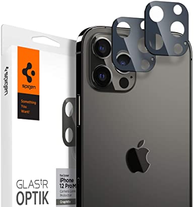 Spigen Camera Lens Screen Protector [Glas.tR Optik] Designed for iPhone 12 Pro Max (2020) - Graphite [2 Pack]