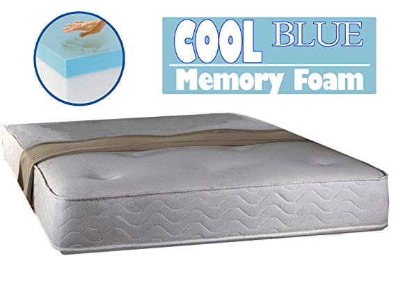 Starlight Beds double cool blue spring memory foam mattress, 4ft6 double sprung mattress with memory foam 46FBR1324 (135cm x 190cm) FREE Fast delivery to UK mainland, we are currently unable to deliver to scottish highlands and off shore isles (4ft6 Double )