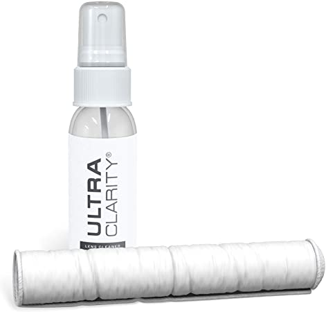 Ultra Clarity Lens Cleaning Travel Kit - 1oz Spray, Microfiber Cloth and Travel Pouch, Safe on All Lenses, Made in USA