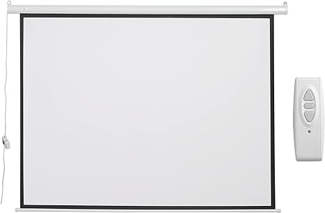 HOMCOM Ecran de Projection motorisé Home-cinéma Format 4:3 84 Pouces 171L x 130H cm Blanc