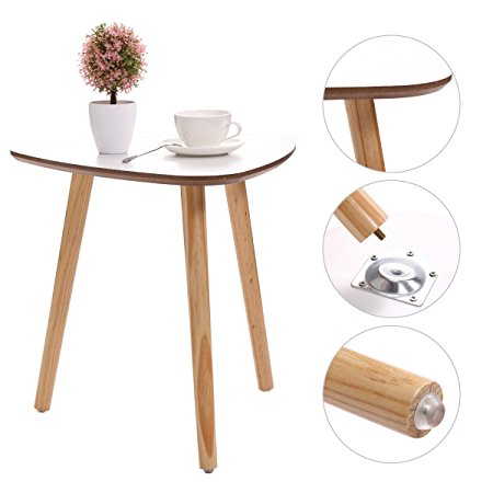 JAXPETY Three Legged Bamboo End Table • Modern Triangle Coffee Table • Real Bamboo Furniture • Environmentally Friendly Side Table for Magazines, Books & Plants