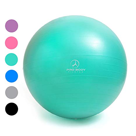 Exercise Ball - Professional Grade Anti-Burst Fitness, Balance Ball Pilates, Yoga, Birthing, Stability Gym Workout Training Physical Therapy