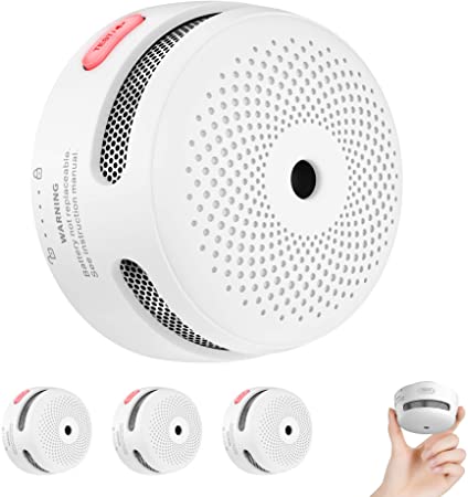 X-Sense Mini Smoke Alarm, 10-Year Battery Fire Alarm Smoke Detector with LED Indicator & Silence Button, Conforms to EN14604 Standard, XS01, 3-Pack