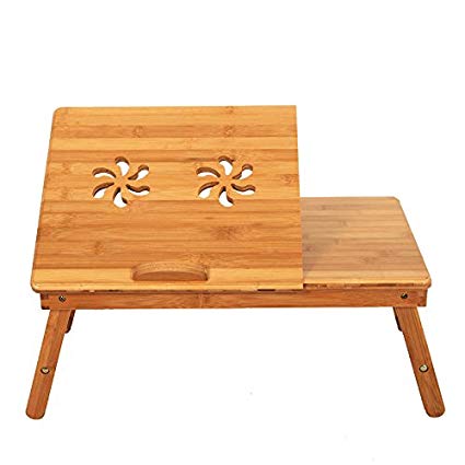 Ktaxon Portable Bamboo Laptop Desk Table Folding Breakfast Bed Serving Tray w/D
