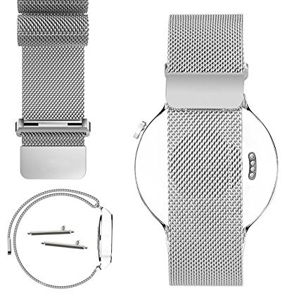 Huawei Watch Band, Aokay Stainless Steel Milanese Loop Mesh Band for Huawei Smartwatch, Silver