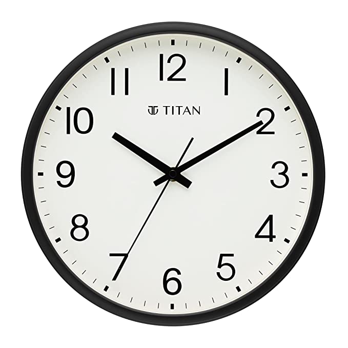 Titan Contemporary Wall Clock in Black and White -NBW0050PA02