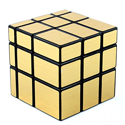 D-FantiX Shengshou Mirror Cube 3x3 Speed Unequal Cube Puzzles Golden Black