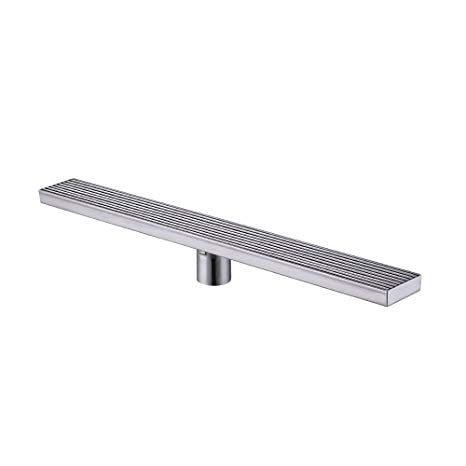 KES Linear Shower Drain, Floor Drain 24 Inch SUS 304 Stainless Steel Rustproof with Cover, V250S60-2