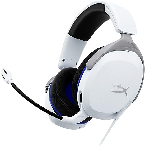 HyperX Cloud Stinger 2 Core - Gaming Headset for Playstation, Lightweight Over-Ear Headset with mic, Swivel-to-Mute Function, 40mm Drivers - White (6H9B5AA)