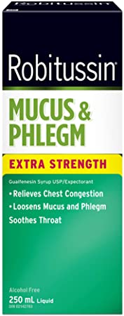 Robitussin Mucus & Phlegm Extra Strength, Cherry, 250 mL