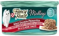 Fancy Feast Medleys Wild Salmon Primavera with Garden Veggies & Greens in a Classic Sauce, 3-oz, case of 12