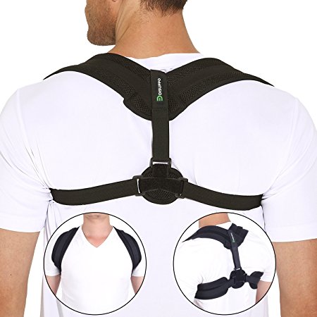Upper Back Posture Corrector for Men Women, Adjustable Comfortable Clavicle Support to Improve Hunchback, Kyphosis, Computer Sitting,Shoulder Alignment, Upper Back Pain Relief (33"-48")by DISUPPO