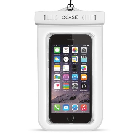 Universal Waterproof Case, OCASE Cellphone Dry Bag With Neck Strap for Apple iPhone 6 6S, 6S Plus, SE 5S, Samsung Galaxy S7 Edge, S6 Note 5, HTC LG Sony Nokia Motorola - White