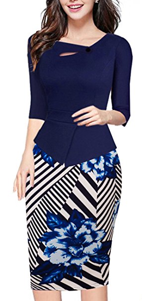 HOMEYEE Women's Elegant Chic Bodycon Formal Dress B288