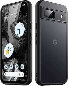 JETech Matt Hülle für Google Pixel 8a 6,1 Zoll 2024, Mattierte Durchscheinende Handyhülle Rückseite Dünn Schutzhülle, Anti-Fingerabdruck (Schwarz)