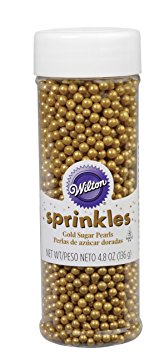 Wilton 710-1173 Sugar Pearls, 4.8-Ounce, Gold