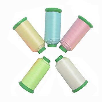 Neomark 5 Spools Different Colors Glow In the Dark Embroidery Thread 1000 Yard / 915m No Fading (5 colors)