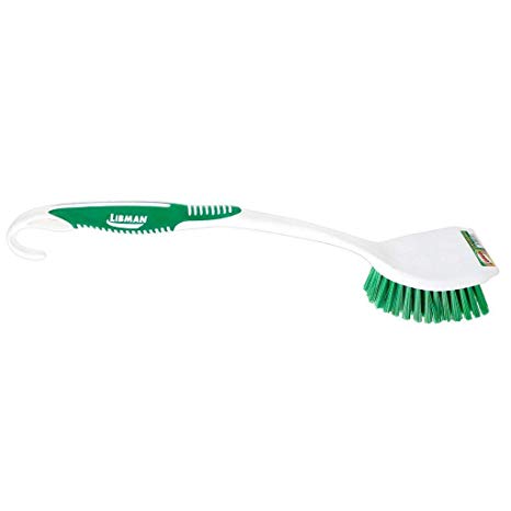 Libman Long Handle Reach Heavy Duty Scrub Brush for Shower Walls Bathtub Textured Floors Tile and Hard to Reach Corners and Wall Surfaces