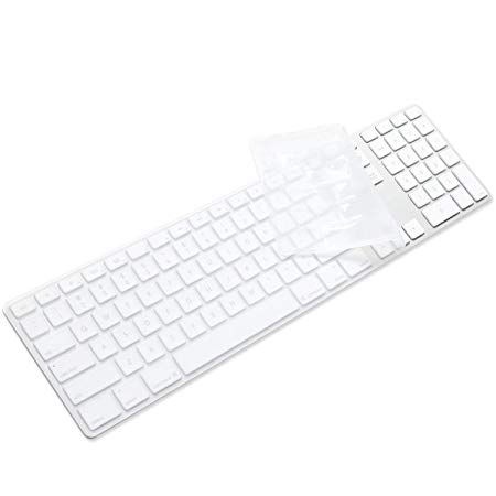 ProElife Silicone Full Size Ultra Thin Keyboard Cover Skin for Apple iMac Keyboard with Numeric Keypad Wired USB MB110LL/B--A1243 (Clear)