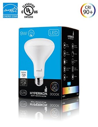 Hyperikon BR30 LED Bulb, 9W (65W equivalent), 3000K (Soft White Glow), Wide Flood Light Bulb, 120° Beam Angle, Medium Base (E26), Dimmable, UL-Listed