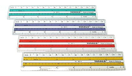 6 inch (15 cm) Premium Quality Transparent Plastic Ruler Pack of 12