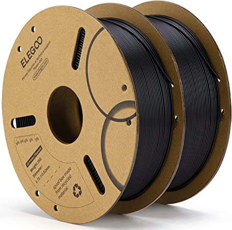 ELEGOO 1.75mm PLA 3D Printer Filament, Dimensional Accuracy  /- 0.02 mm, Compatible with Most FDM Printer, Black 2KG