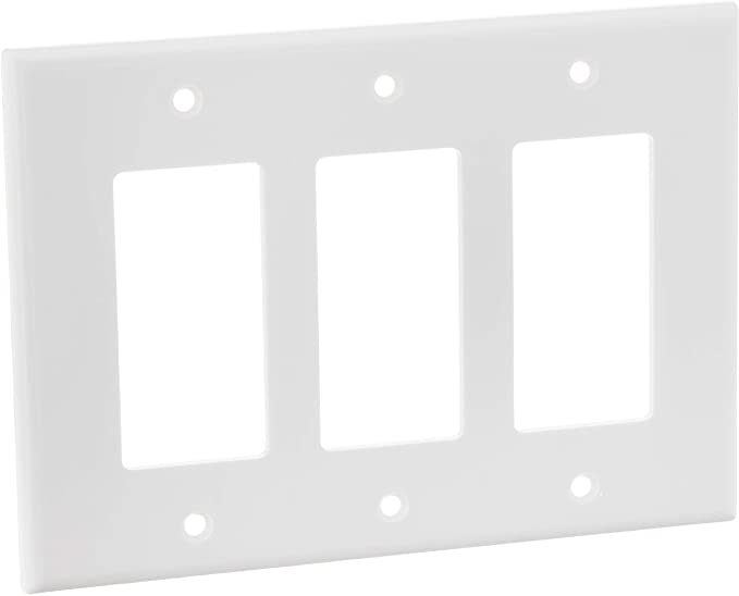 Device Wallplate, 1 Pack, White, 3-Gang