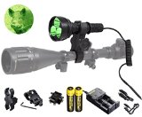 Orion M30C 377 Yards 700 Lumen Red or Green Long Distance LED Hog Predator Varmint Hunting Light Flashlight Kit - Scope Barrel Rail Rifle Mounts Pressure Switch Rechargeable Batteries and Charger