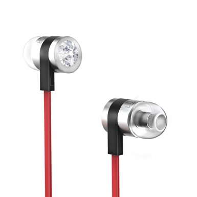Earphones with Mic, Luxear 3.5 mm Stereo Earbuds Headphones, In-ear Headset with Microphone Noise-Isolating, Ergonomic Comfort-Fit, for All Apple Android Smartphone(Red)
