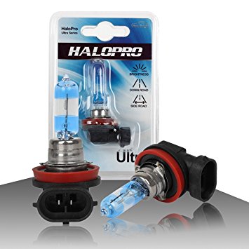HaloPro H9 12V 65W Ultra white Halogen Bulb Xenon White Halogen Headlight High Beam Bulb,for Nissan,Chevrolet,Pack of 2pcs