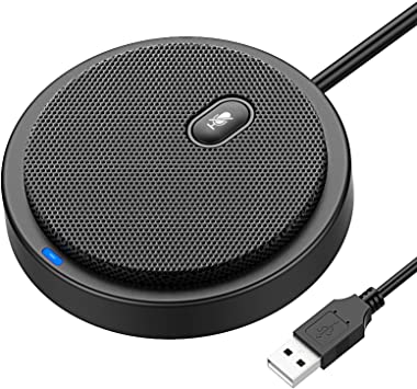 360° Omnidirectional USB Conference Microphone, Upgraded Desktop PC Computer Laptop Microphones with Mute Plug & Play Compatible with Mac OS X Windows for Video Meeting, Gaming, Chatting, Skype