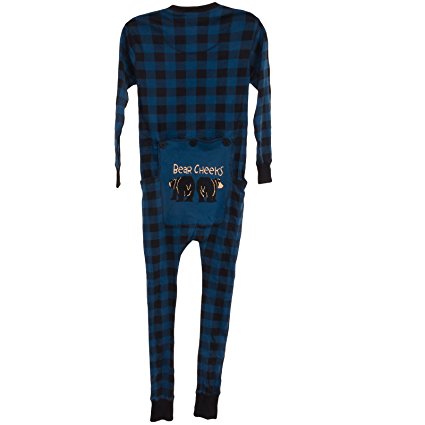 Lazy One Bear Cheeks Adult   Flapjacks Union Suit Onesie