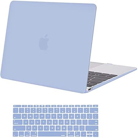 MOSISO Compatible with MacBook 12 inch Case with Retina Display (Model: A1534, Release 2017 2016 2015), Plastic Hard Shell Case & Keyboard Cover Skin, Serenity Blue