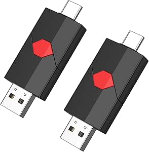 Aiibe 128GB USB C Flash Drive 2 Pack Dual Drive Type C   USB A 128GB USB 2.0 Drive Push-Pull USB-C Memory Stick USB C Thumb Drive for iPhone 15 Android Phones Tablet Computer (2 Pack)