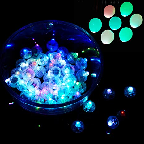 50 Pieces LED Balloons Lights Mini Ball Light Round LED Flash Ball Lamp for Paper Lantern Balloon, Disco, Wedding Party, Birthday Party and Other Party Decoration