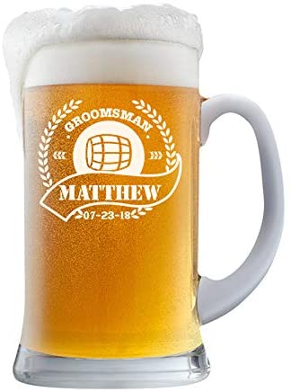Personalized Beer Glass - Custom Beer Mug, Pint Glass, Pilsner Glass | Add your own Engraved Text (Beer Mug 16oz)