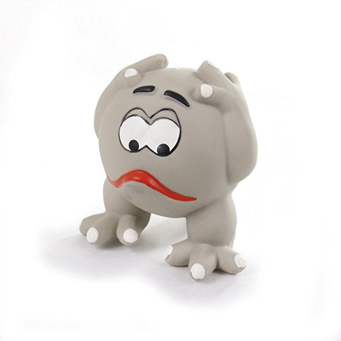 PHILLIPS Knight Pet Latex Sad Face Toy, Grey