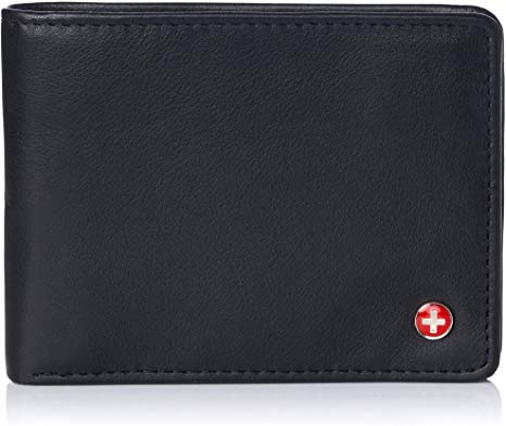 Alpine Swiss RFID Protected Mens Spencer Flip ID Leather Bifold Wallet