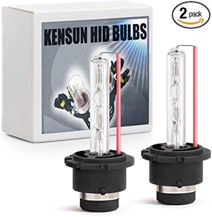 Premium HID Xenon Low Beam Headlight Replacement Bulbs - by Kensun - (Pack of two bulbs) - D2S - 20000K