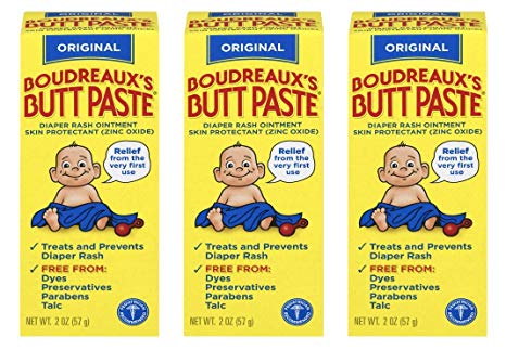 Boudreaux's Butt Paste Diaper Rash Ointment | Original | 2 Oz | Pack of 3