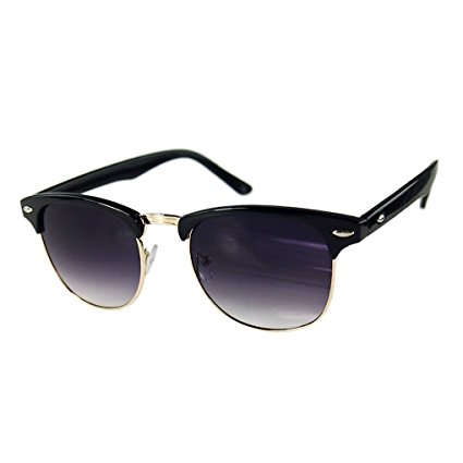 M-Egal Classic Half Frame Semi-Rimless Uv400 Oversized Sunglasses Eyes Wear