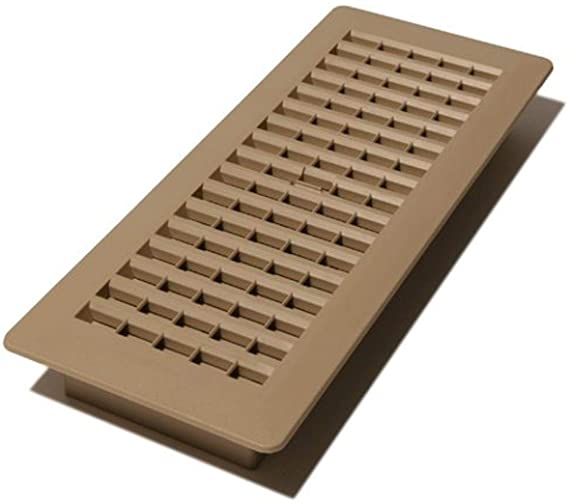 Decor Grates PL412-TA 4-Inch by 12-Inch (Duct opening measurements) Plastic Floor Register, Taupe