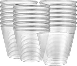 Clear Deluxe Plastic Tumbler - 1oz (Pack Of 50) - Premium Disposable Party Cups - Perfect For Events & Celebrations