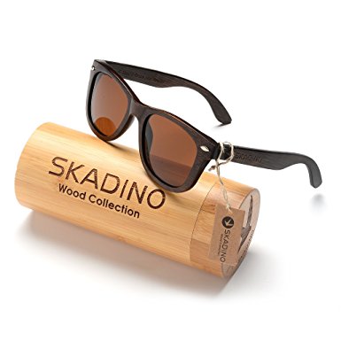 SKADINO Bamboo Sunglasses with Polarized lenses-Handmade Floating Wood Shades for Men&Women