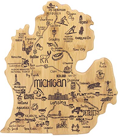 Totally Bamboo Michigan State Destination Bamboo Serving and Cutting Board