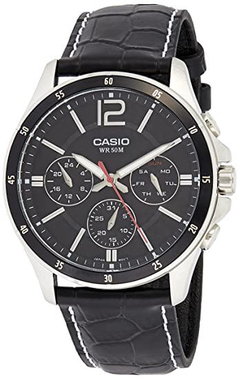 Casio MTP-1374L-1A Men's Quartz Multi-Dial Watch - Black